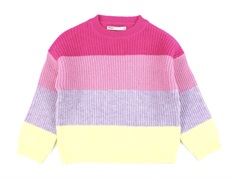 Kids ONLY fuchsia purple/moonlite mauve/lavendula/french vanilla striped pullover knit sweater